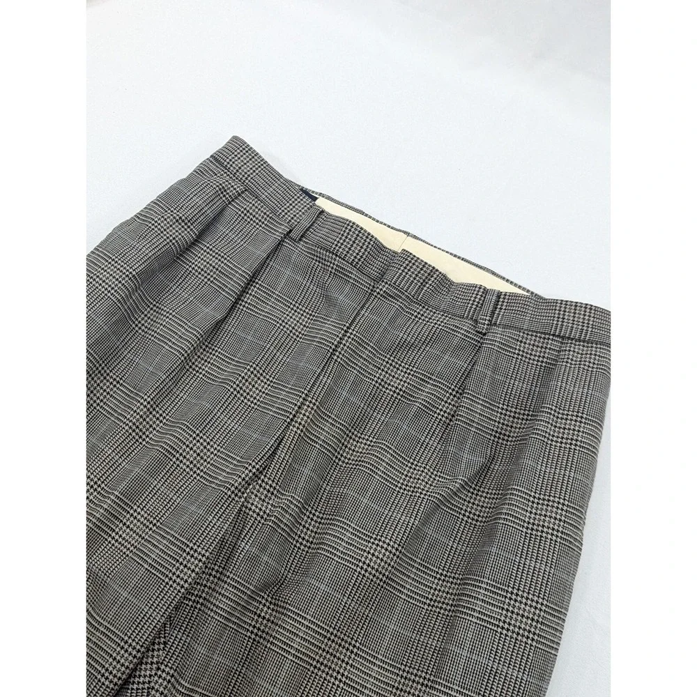 Vintage‎ Polo Ralph Lauren Pant 34X31 Glenn Check Trousers Cuffed Cotton Men's